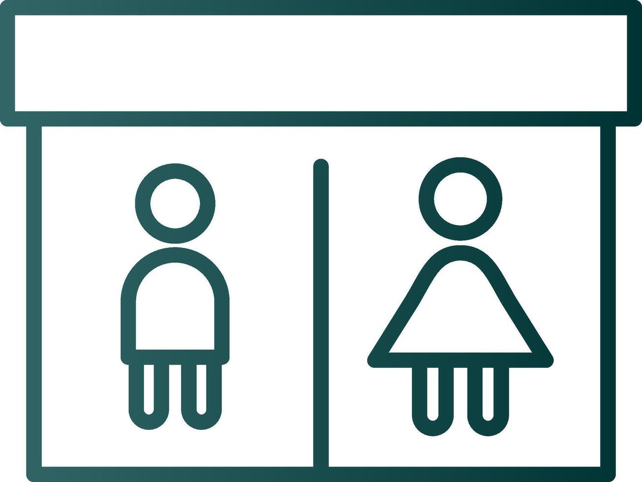 Öffentlichkeit Toilette Linie Gradient Symbol vektor