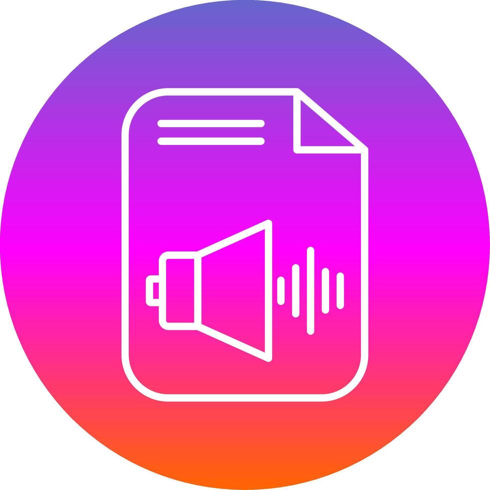 Audio- Datei Linie Gradient Kreis Symbol vektor