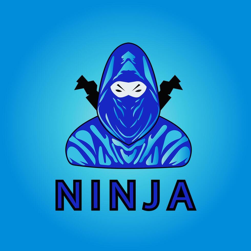 logotyp esport gaming illustration ninja samuraj vektor