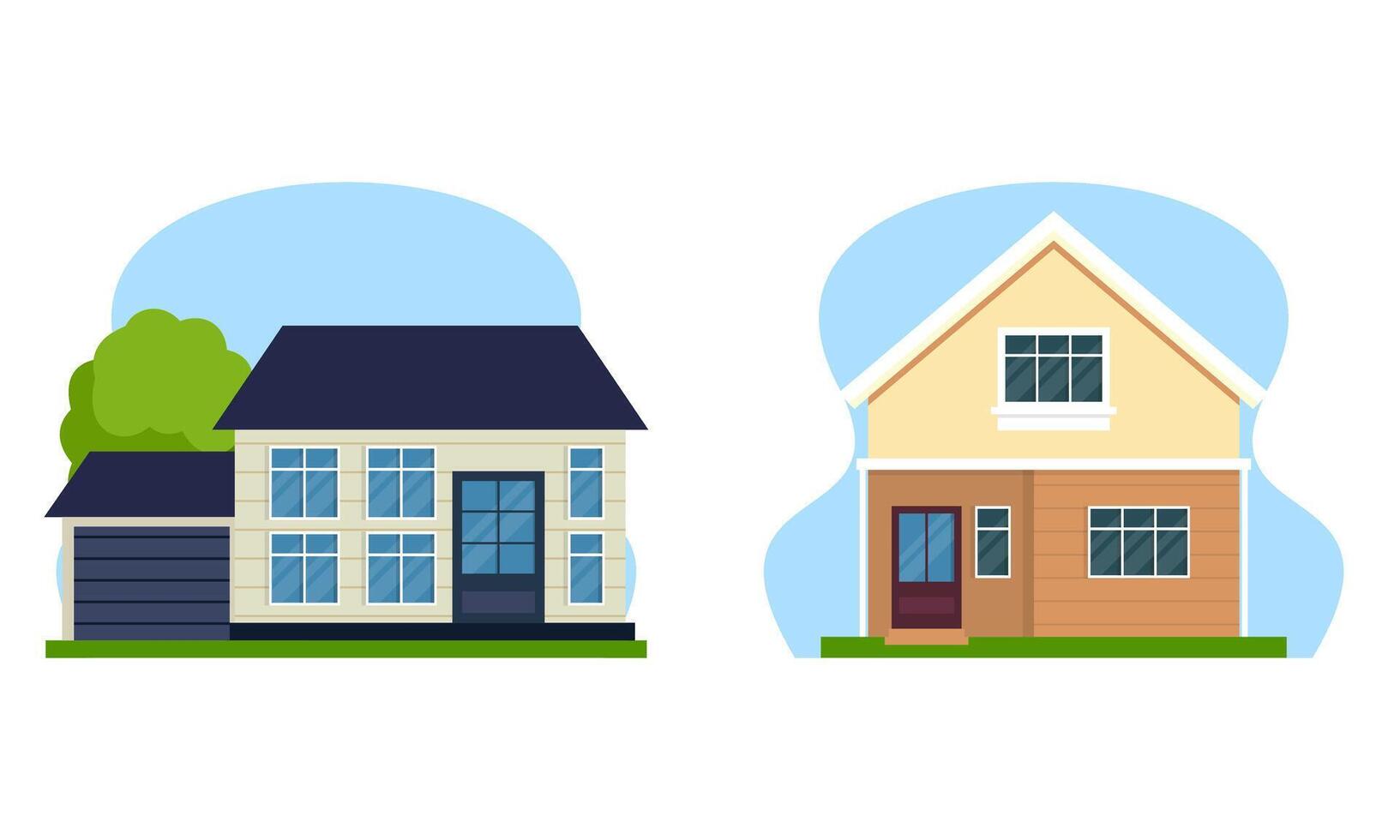 Wohn Häuser mit Gardens bunt Logo vektor