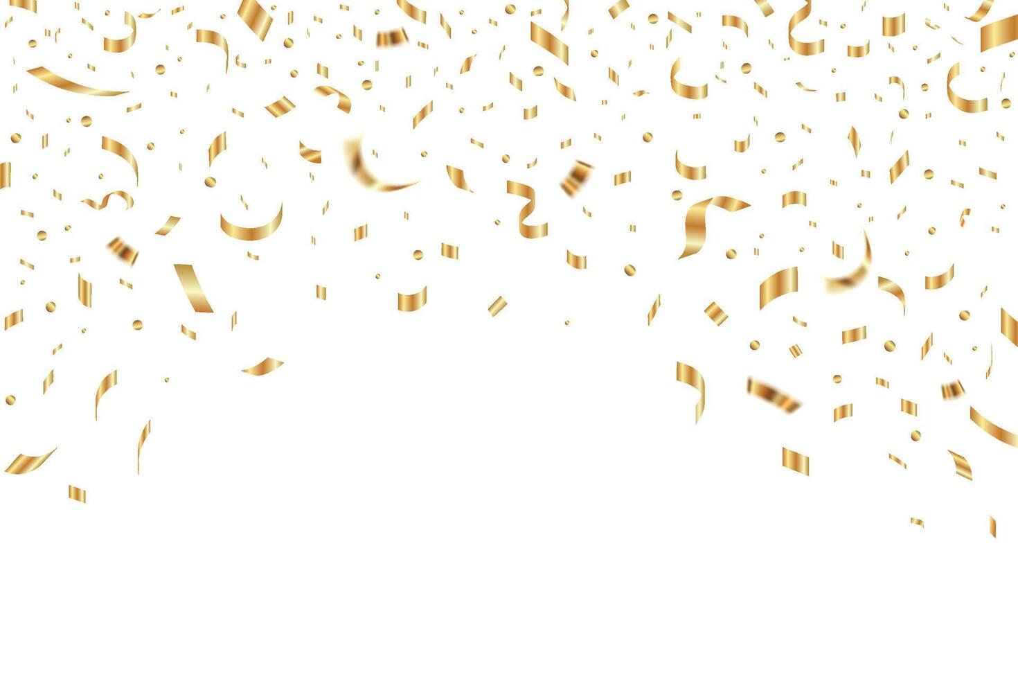 Gold Konfetti fallen Hintergrund zum Geburtstag, Jahrestag Entwürfe. hell glänzend Gold Konfetti zum Party vektor