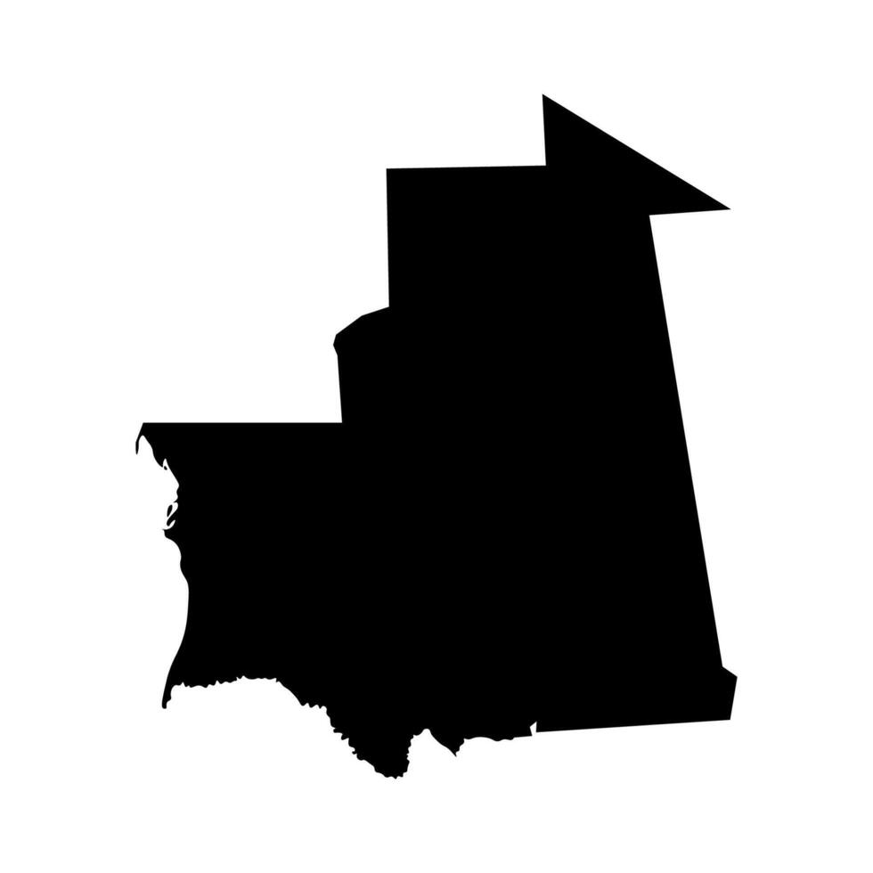 isolerat förenklad illustration ikon med svart silhuett av mauretanien Karta. vit bakgrund vektor