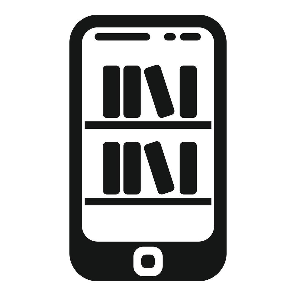 uppkopplad bokhandel ikon enkel . digital läsning vektor
