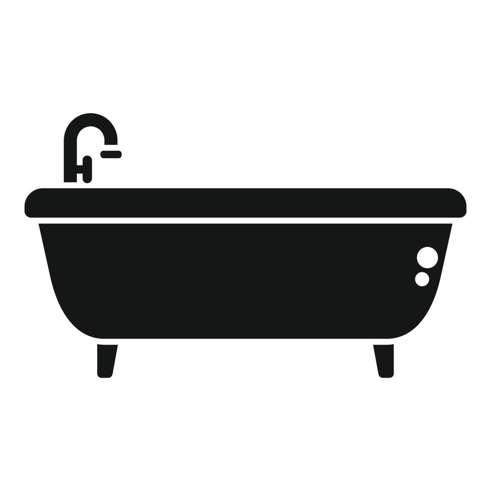 Badezimmer Wanne Symbol einfach . waschen Badewanne vektor