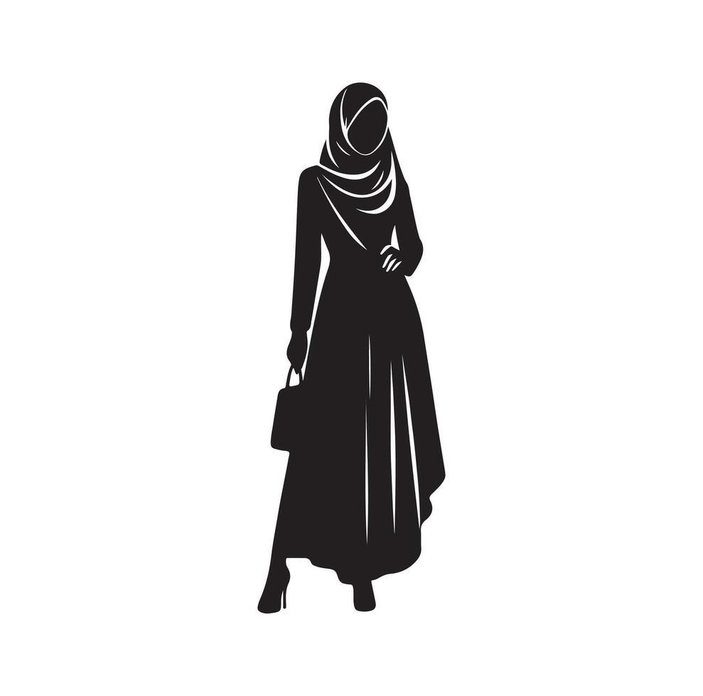 hijab stil mode stående illustration design vektor