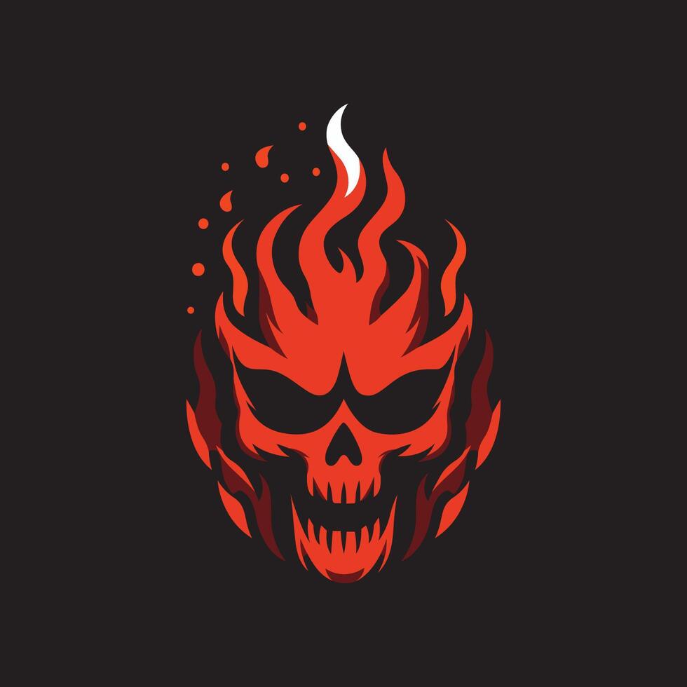 Totenkopf-Feuer-Logo vektor