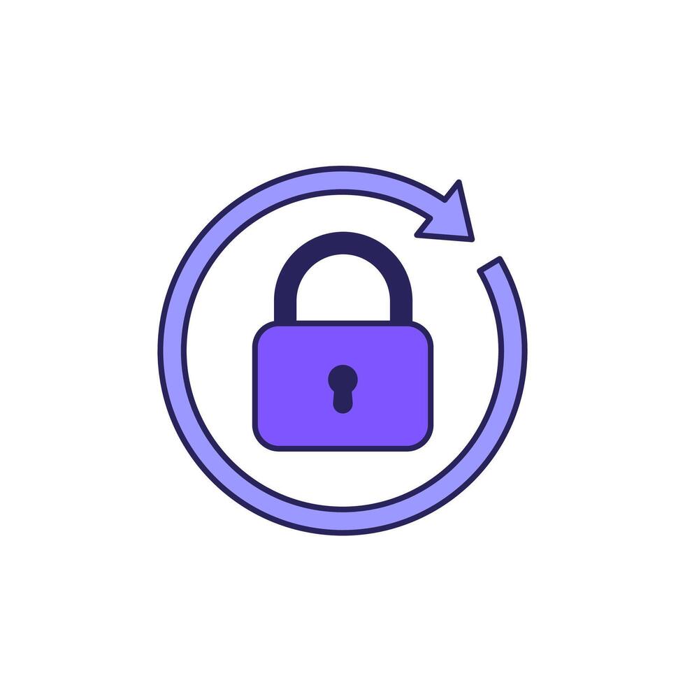 Passwort zurücksetzen Symbol, Sicherheit Konzept vektor