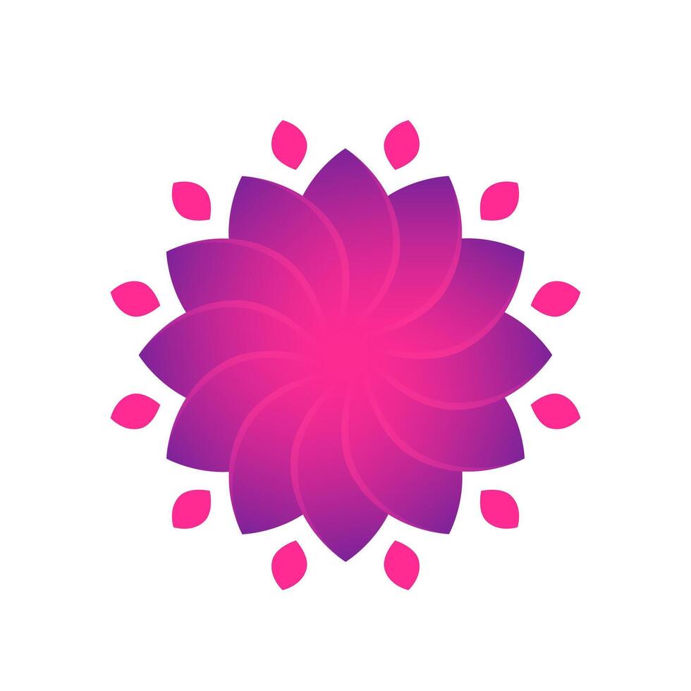 blomma för logotyp design, violett över vit vektor