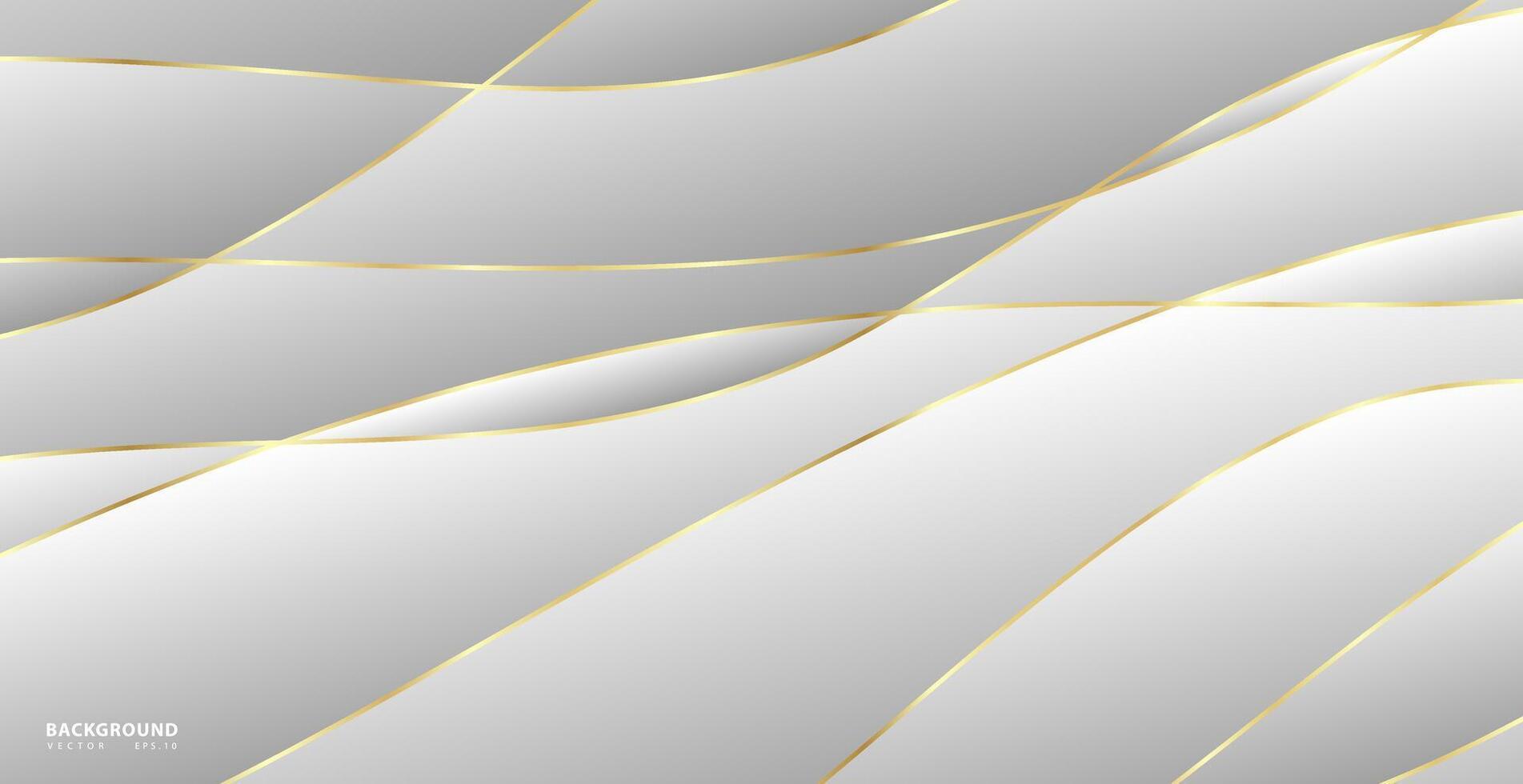 abstrakt Hintergrund mit Gold Wellen. Luxus Papier Schnitt Hintergrund, golden Muster, Halbton Steigungen, Startseite Vorlage, geometrisch Formen, modern minimal Banner. 3d Illustration. vektor