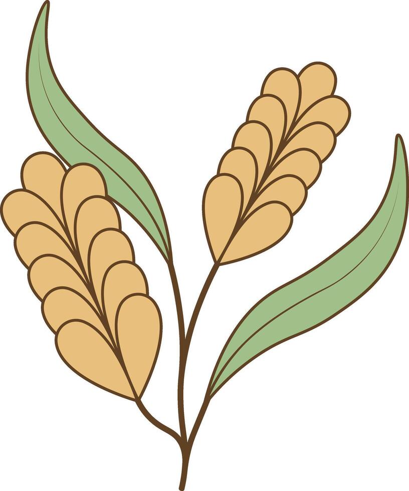 hand dragen blommig botanisk gren i minimalistisk stil. isolerat illustration på vit bakgrund vektor