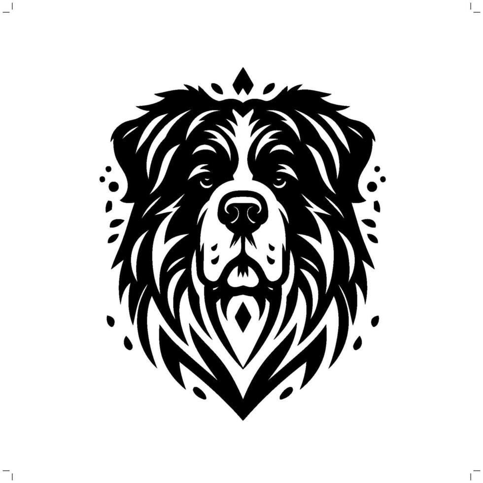 st. bernard hund i modern stam- tatuering, abstrakt linje konst av djur, minimalistisk kontur. vektor