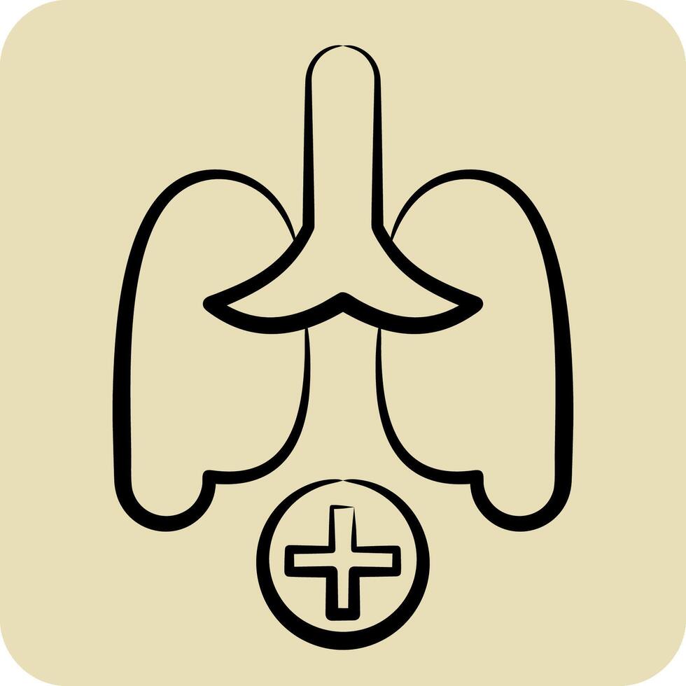 ikon pulmonology 2. relaterad till medicinsk specialiteter symbol. hand dragen stil. enkel design illustration vektor