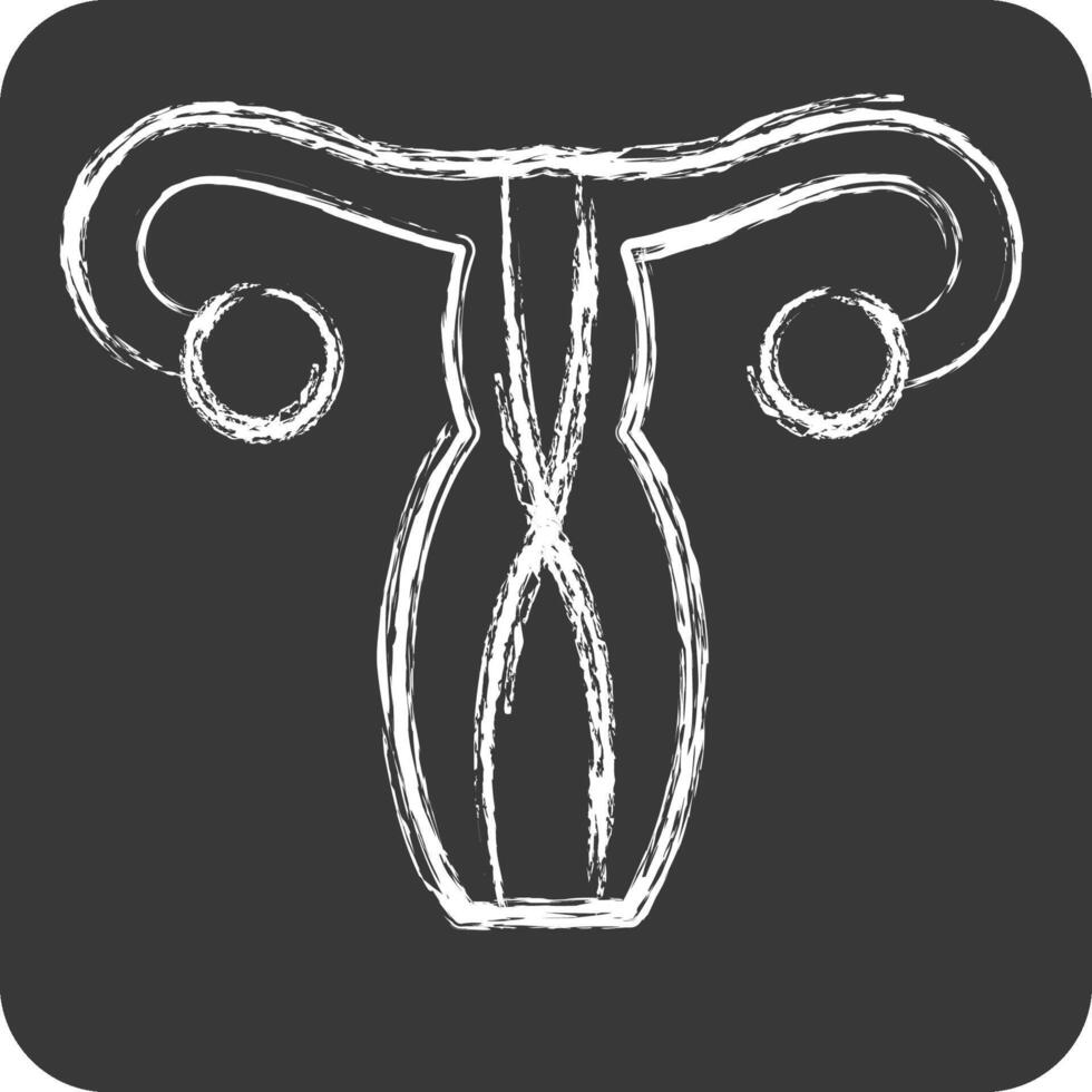 ikon gynekologi. relaterad till medicinsk specialiteter symbol. krita stil. enkel design illustration vektor