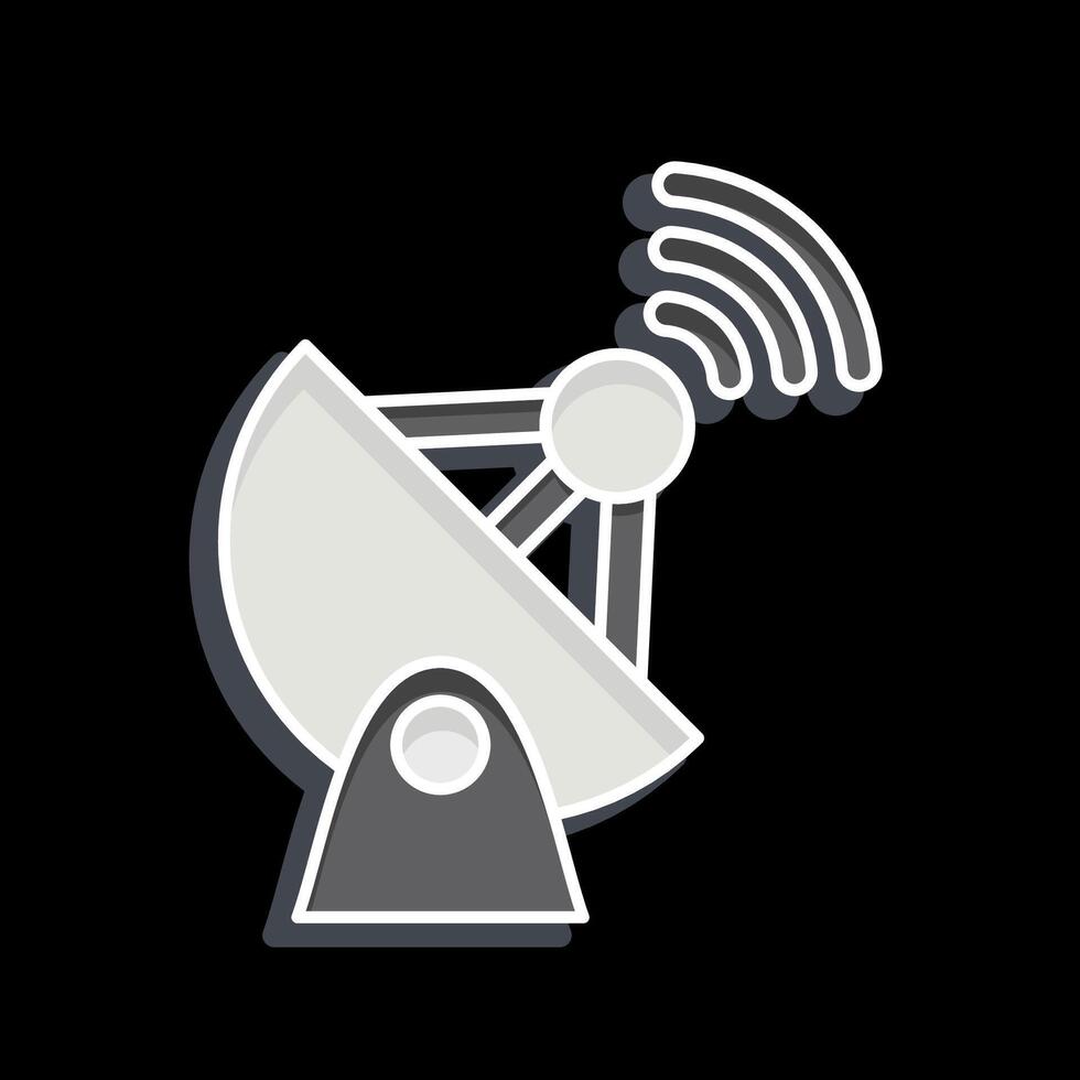 Symbol Geographisches Positionierungs System Signal. verbunden zu Navigation Symbol. glänzend Stil. einfach Design Illustration vektor