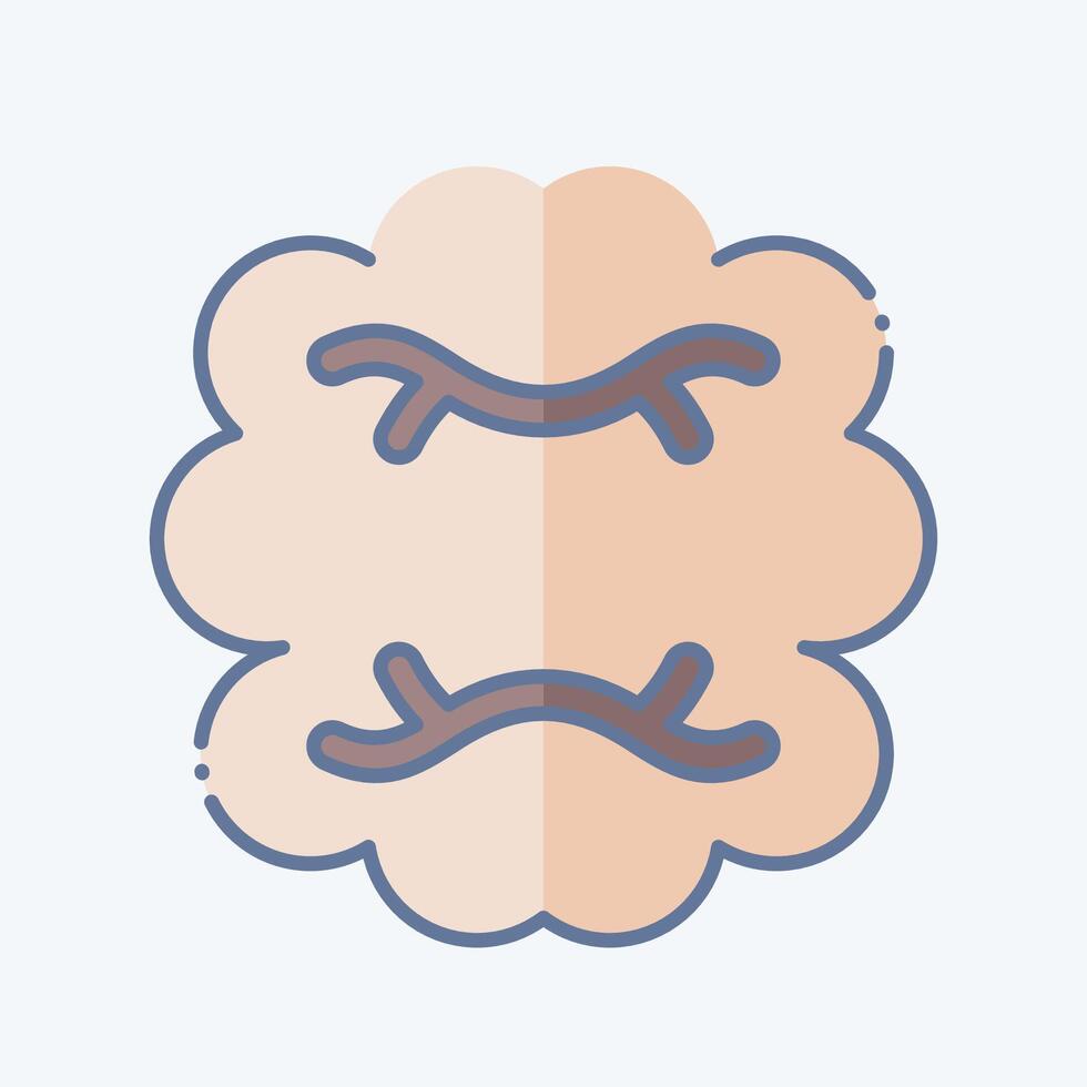 ikon mänsklig hjärna. relaterad till medicinsk specialiteter symbol. klotter stil. enkel design illustration vektor