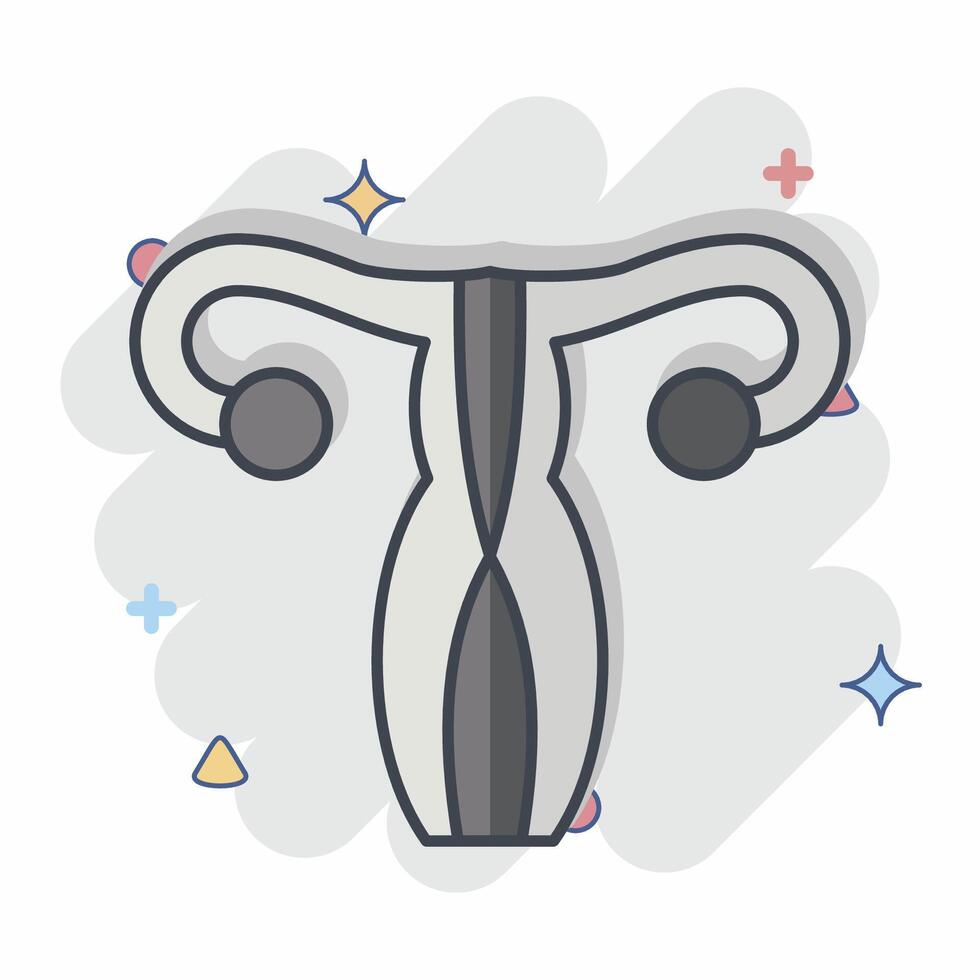 ikon gynekologi. relaterad till medicinsk specialiteter symbol. komisk stil. enkel design illustration vektor