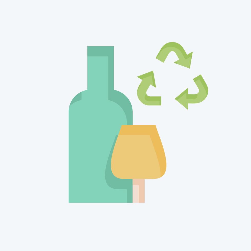 Symbol Glas Recycling. verbunden zu Recycling Symbol. eben Stil. einfach Design Illustration vektor