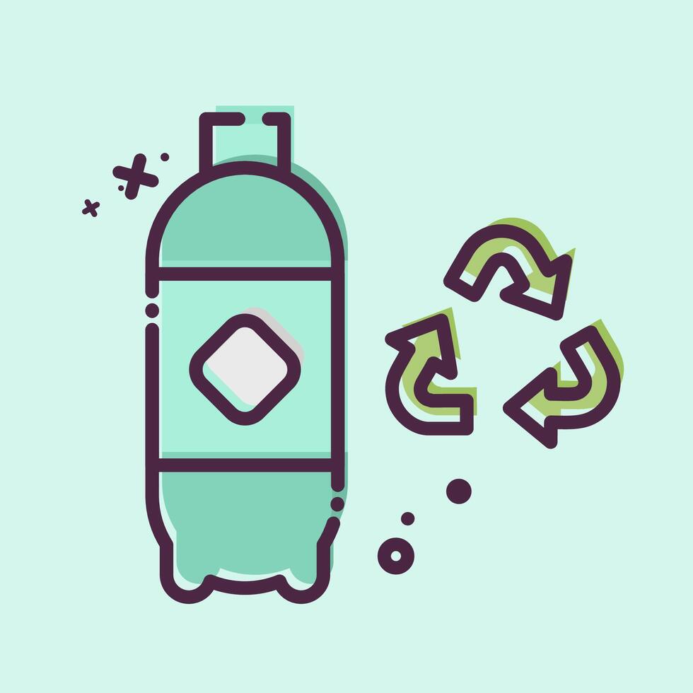 Symbol Plastik Recycling. verbunden zu Recycling Symbol. mb Stil. einfach Design Illustration vektor
