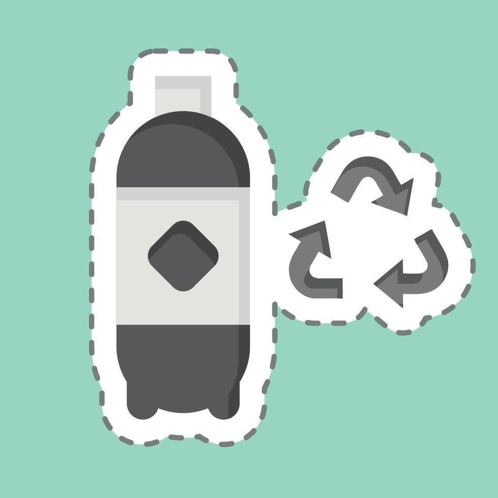 klistermärke linje skära plast återvinning. relaterad till återvinning symbol. enkel design illustration vektor