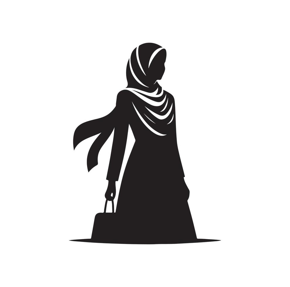 Hijab Stil Mode Stehen Illustration Design vektor