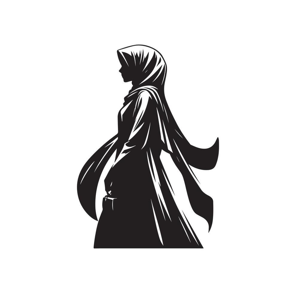 hijab stil mode stående illustration design vektor