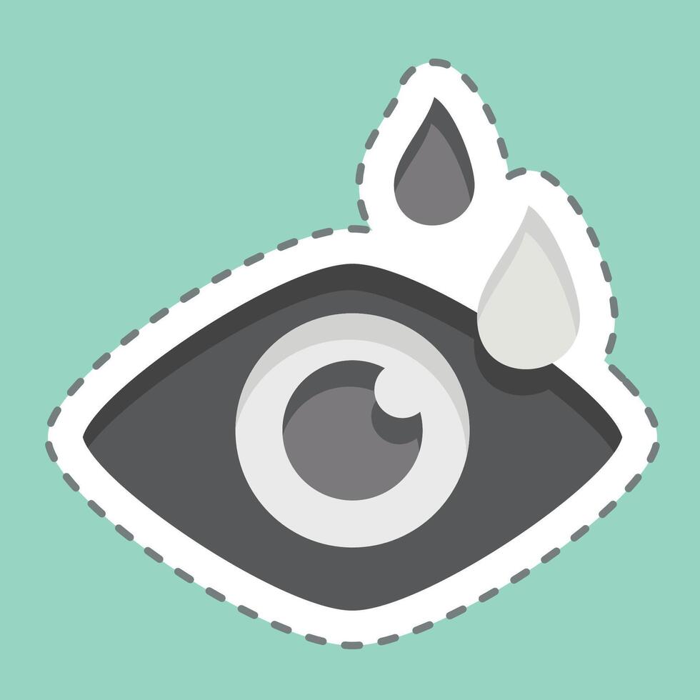 Aufkleber Linie Schnitt Optometrie. verbunden zu medizinisch Spezialitäten Symbol. einfach Design Illustration vektor