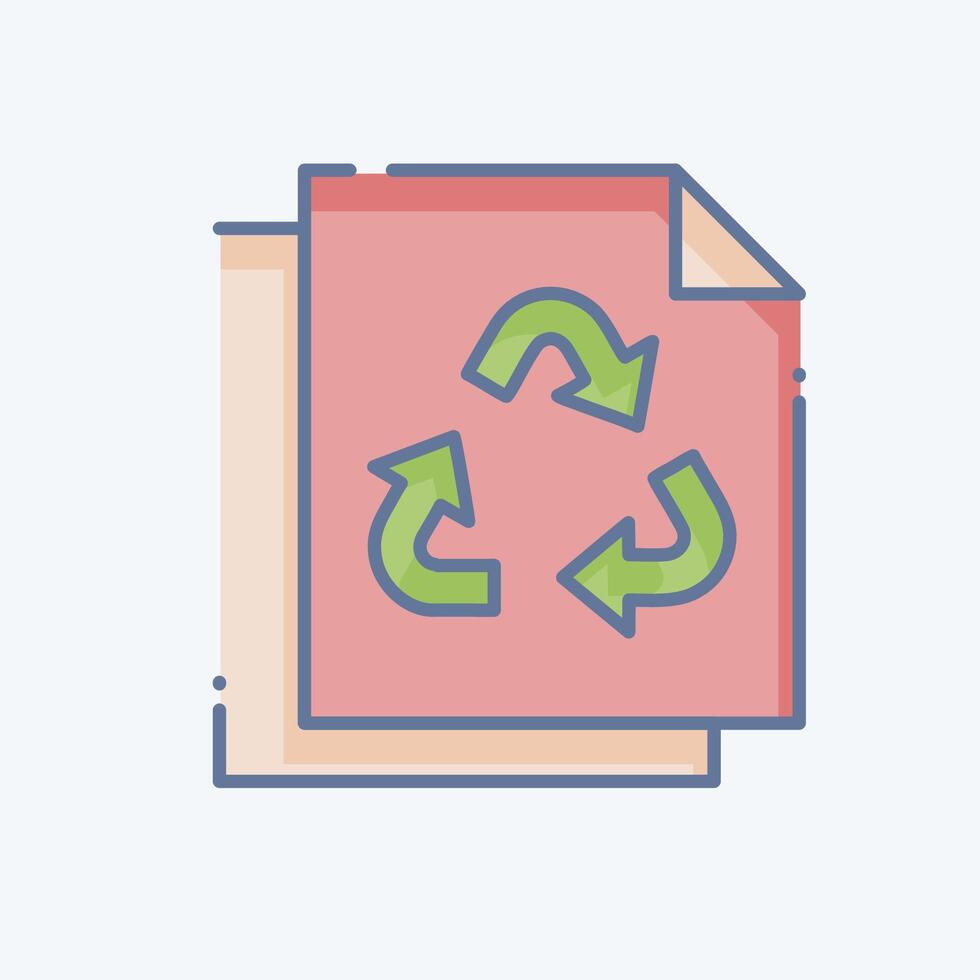 Symbol Papier Recycling. verbunden zu Recycling Symbol. Gekritzel Stil. einfach Design Illustration vektor