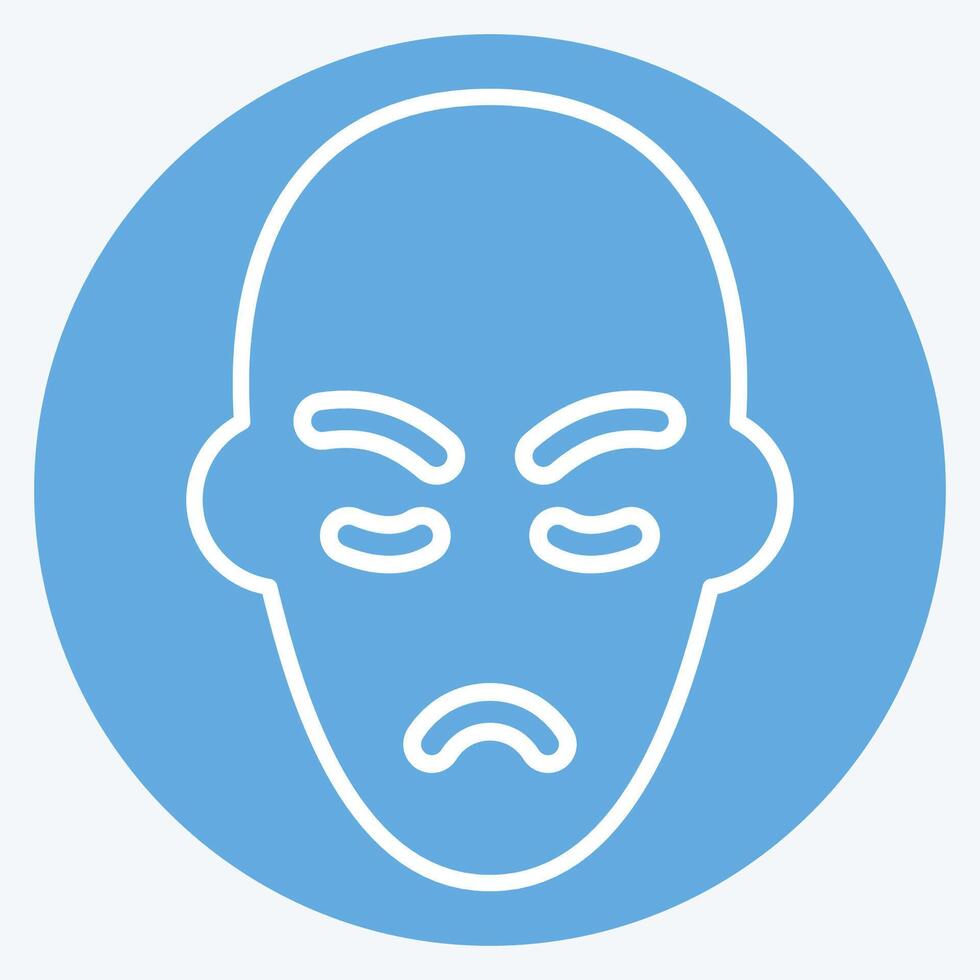 ikon ansiktsbehandling plast kirurgi. relaterad till medicinsk specialiteter symbol. blå ögon stil. enkel design illustration vektor