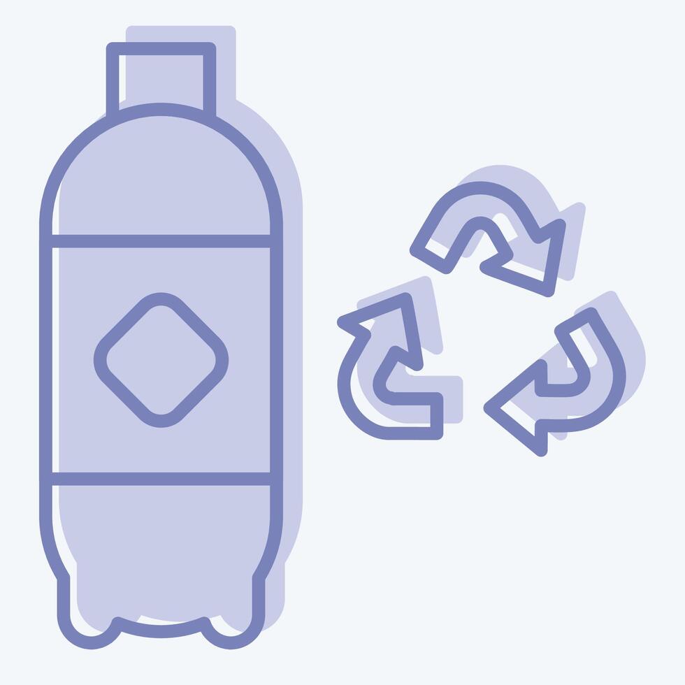 ikon plast återvinning. relaterad till återvinning symbol. två tona stil. enkel design illustration vektor
