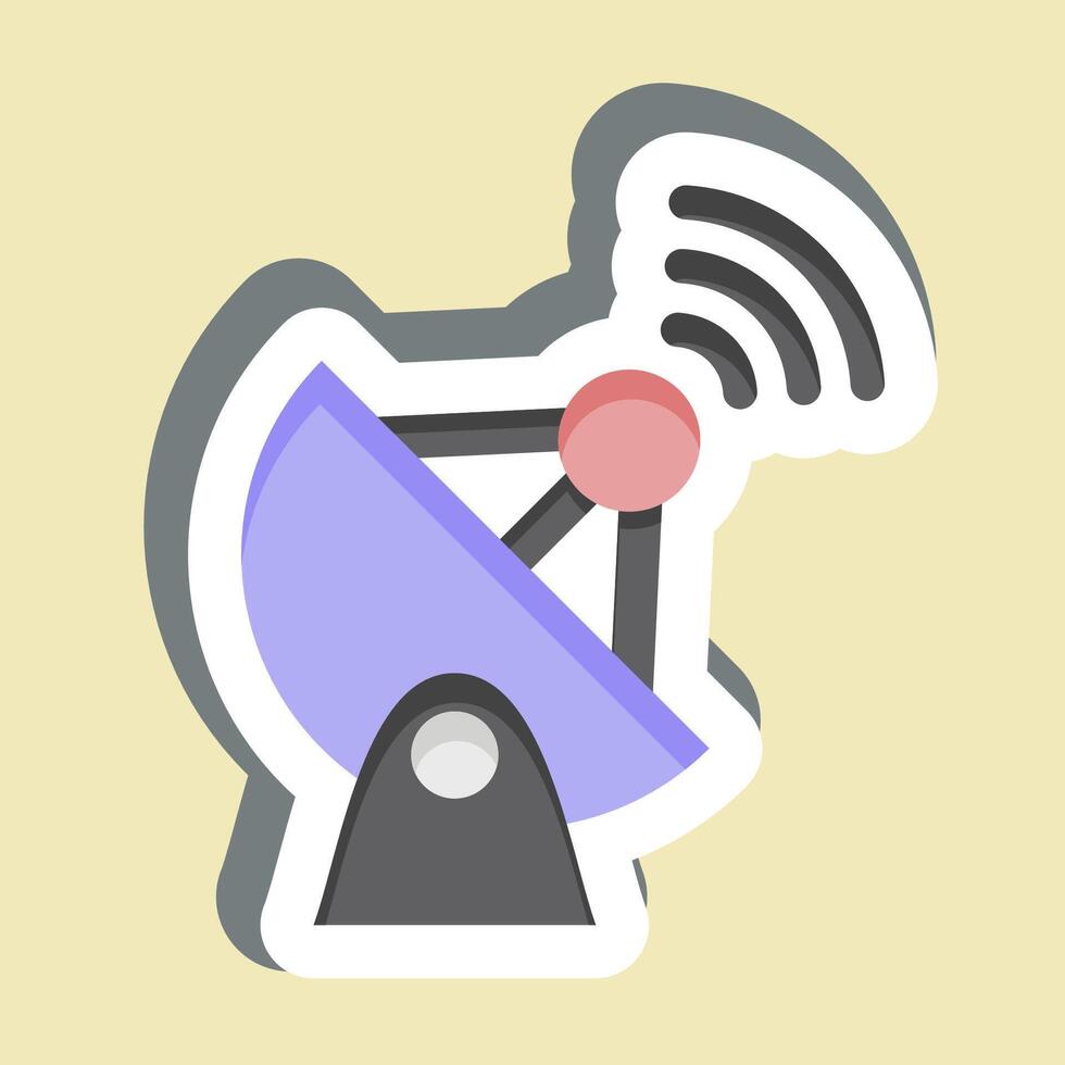 Aufkleber Geographisches Positionierungs System Signal. verbunden zu Navigation Symbol. einfach Design Illustration vektor