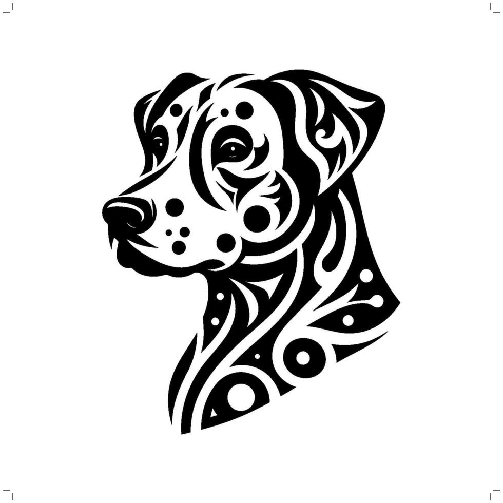 Dalmatiner Hund im modern Stammes- Tätowierung, abstrakt Linie Kunst von Tiere, minimalistisch Kontur. vektor