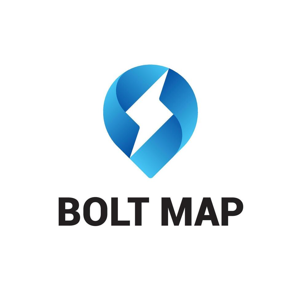 Blitz Bolzen elektrisch Ort Stift Karte Logo vektor