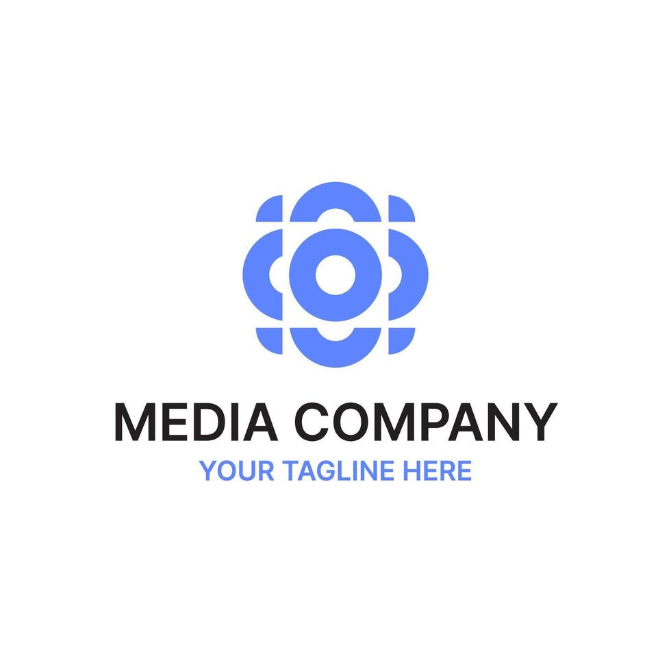 media cirkel mänsklig förenad logotyp vektor