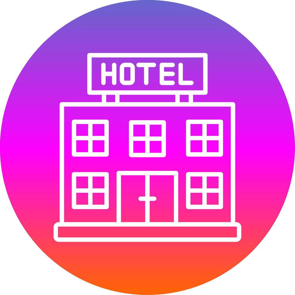 hotell linje lutning cirkel ikon vektor