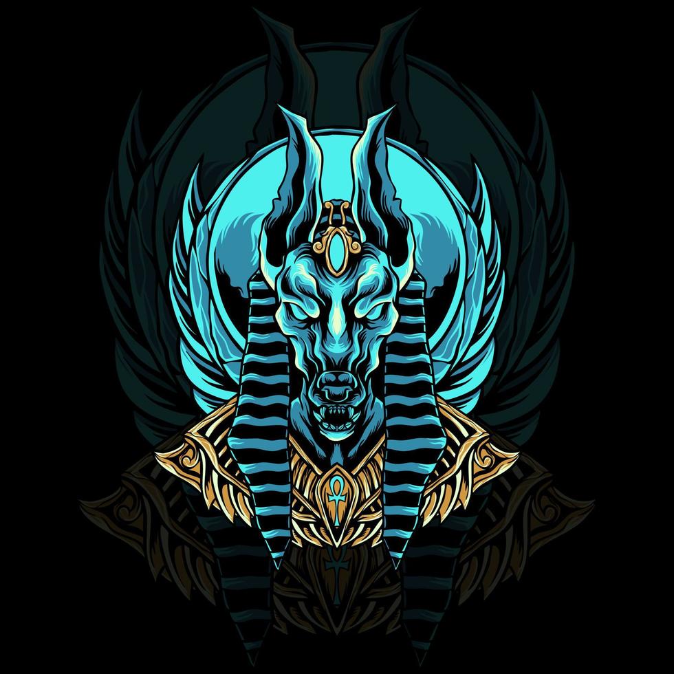 anubis huvud maskot illustration vektor