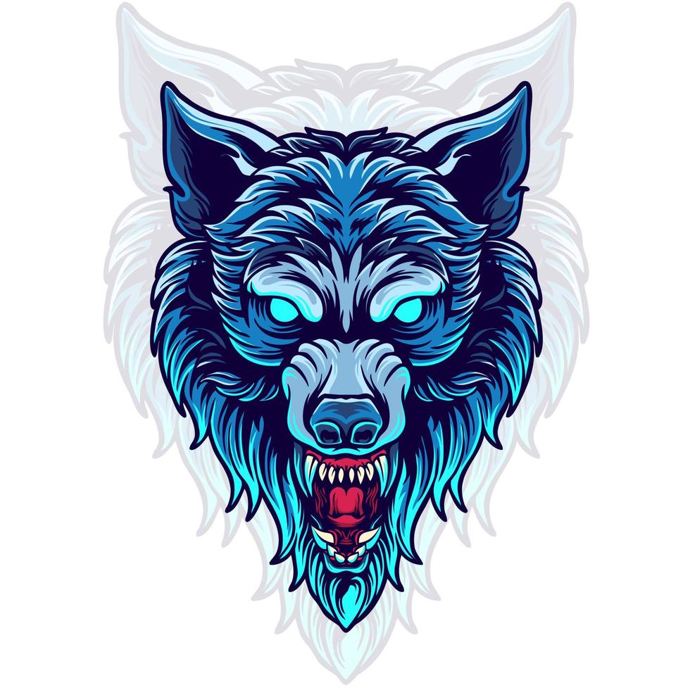 Wolfskopf-Makottchen-Logo-Ilustration vektor