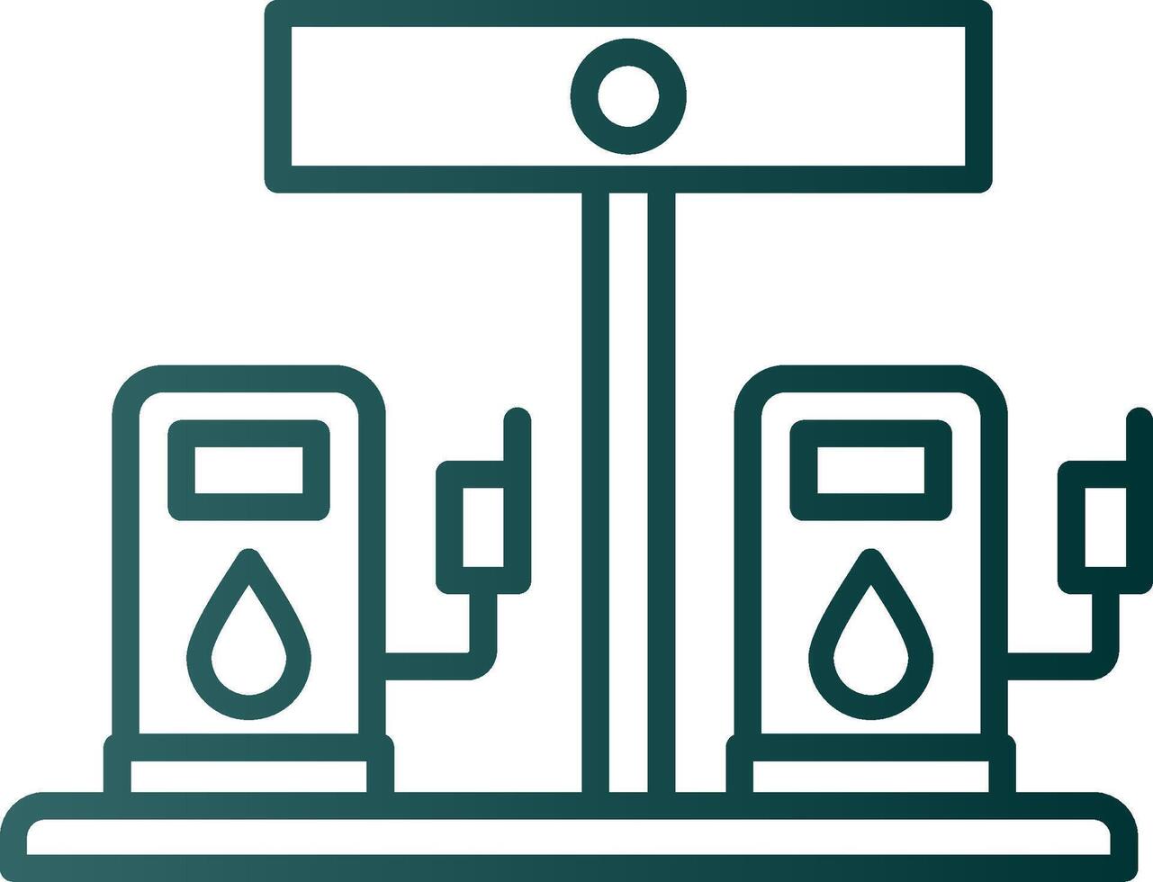 bensin station linje lutning ikon vektor