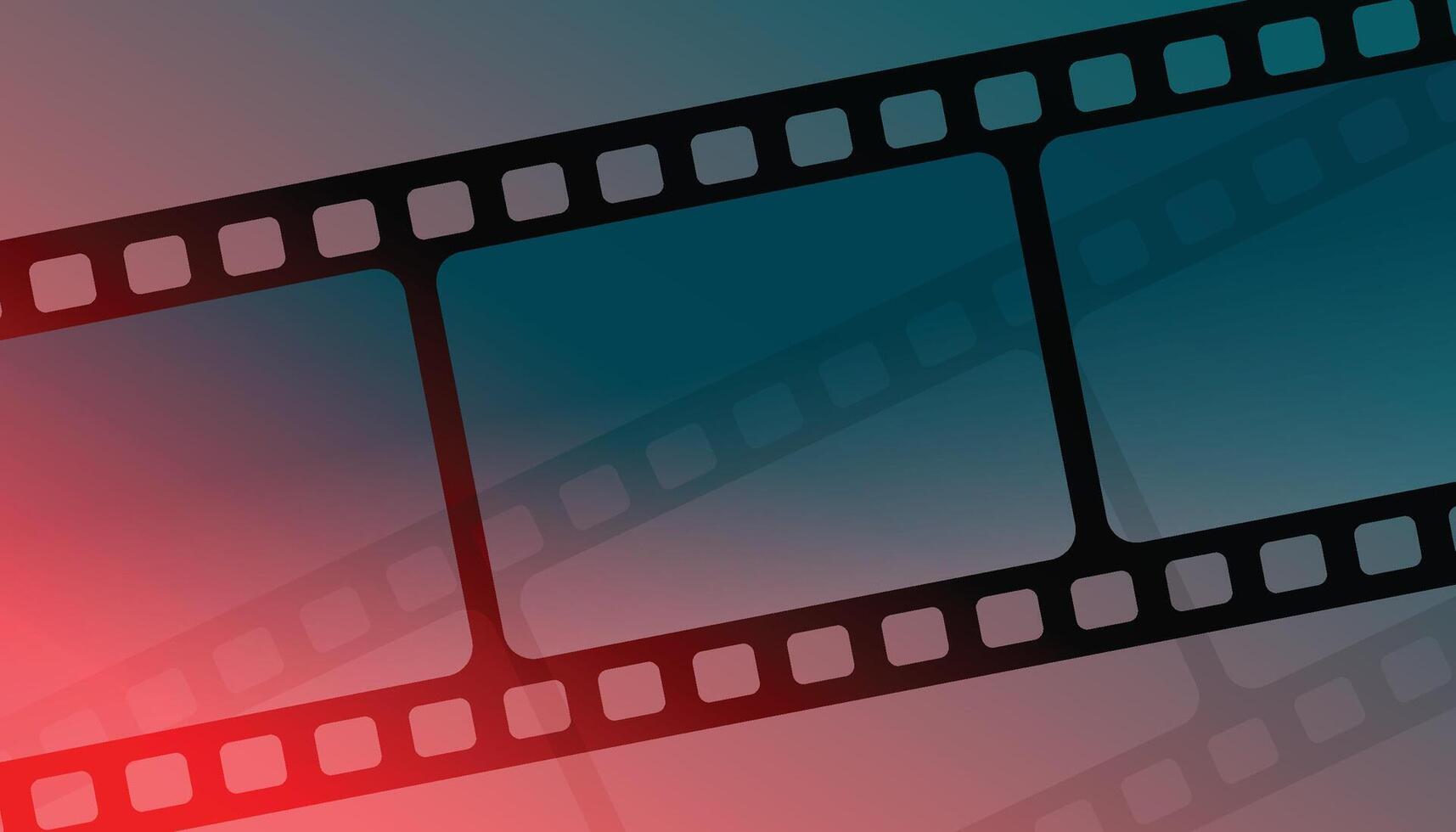 Film Spule Streifen Kino isoliert auf Blau Hintergrund. modern 3d realistisch Film Streifen. Kino Festival. Film und Film Vorlage können Sein benutzt von Hintergrund, Broschüre, Flugblatt, Poster, Banner oder Flyer vektor