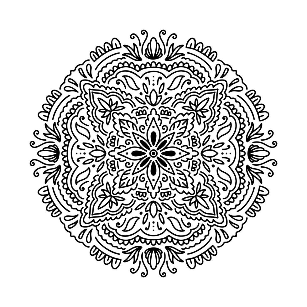 grafisk rund mandala abstrakt isolerad i vit bakgrund .. boho indisk form. etnisk orientalisk stil. vektor