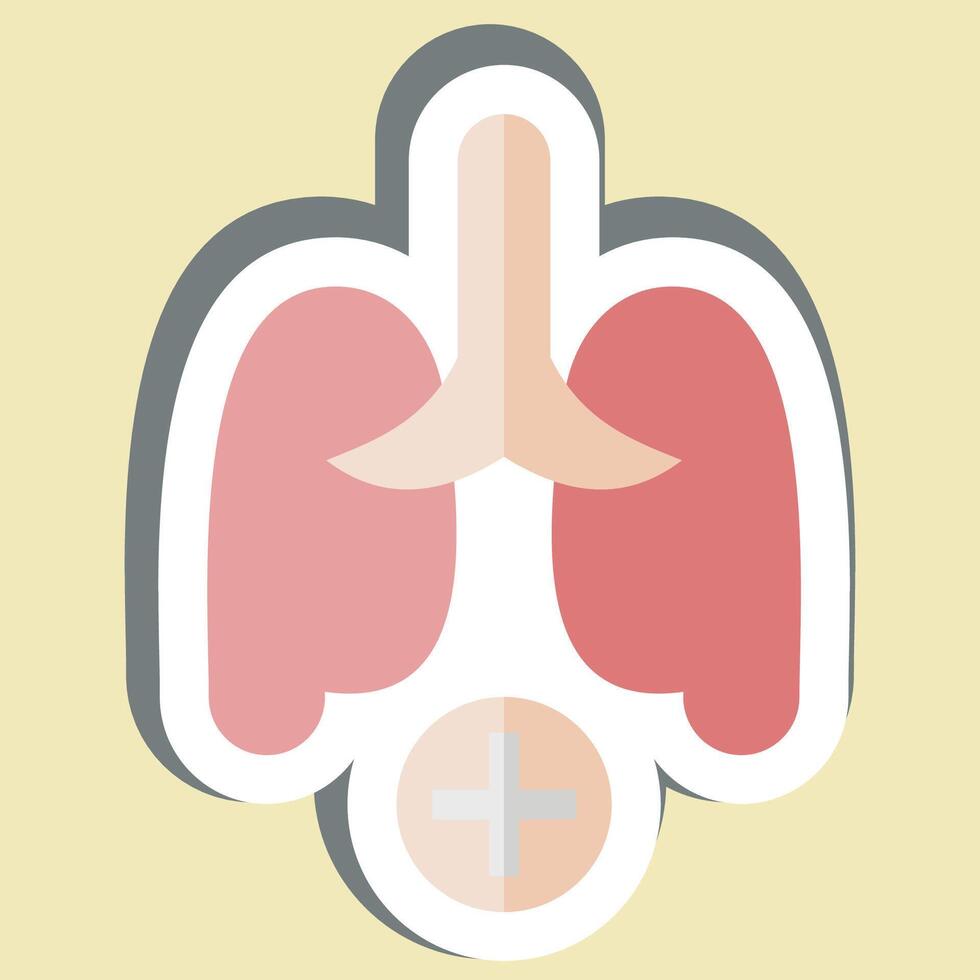 klistermärke pulmonology 2. relaterad till medicinsk specialiteter symbol. enkel design illustration vektor