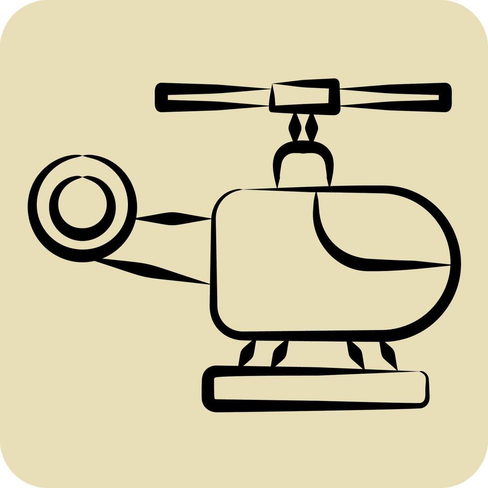ikon helikopter. relaterad till navigering symbol. hand dragen stil. enkel design illustration vektor