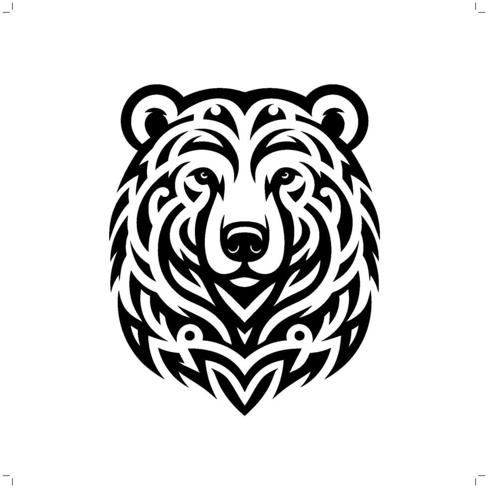 Polar- Bär im modern Stammes- Tätowierung, abstrakt Linie Kunst von Tiere, minimalistisch Kontur. vektor