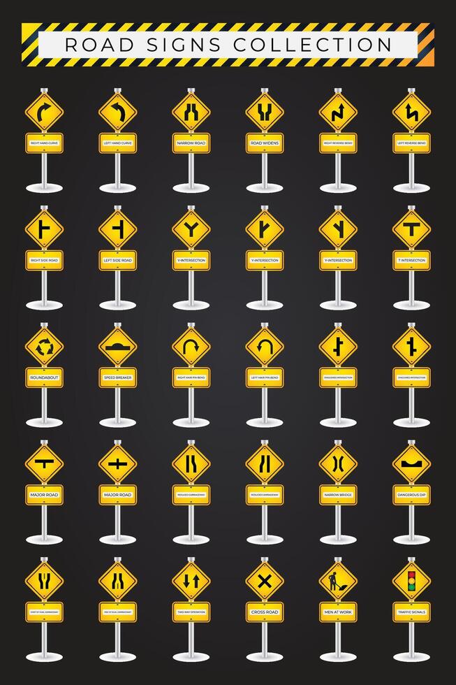 Straße oder der Verkehr Zeichen Sammlung vektor