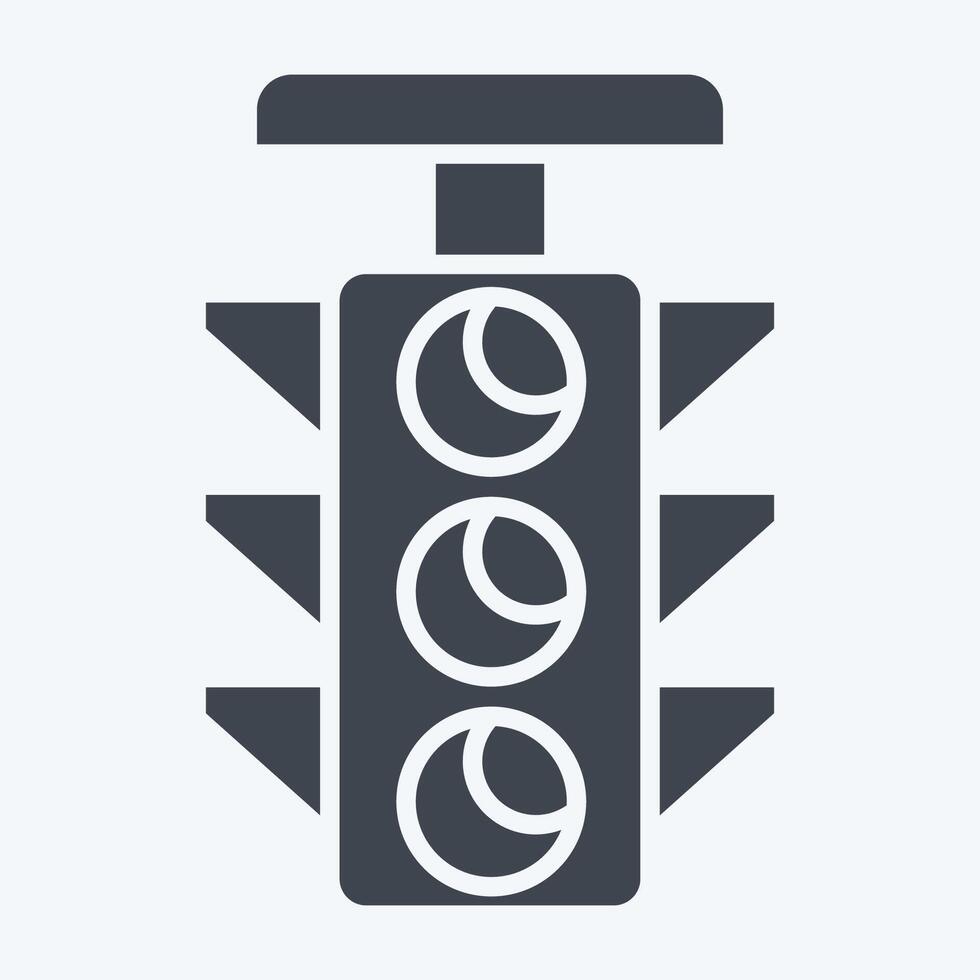 ikon trafik ljus. relaterad till navigering symbol. glyf stil. enkel design illustration vektor