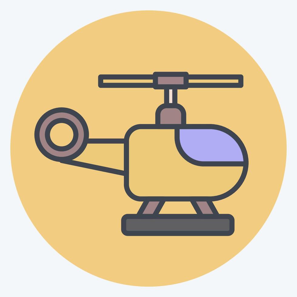 Symbol Hubschrauber. verbunden zu Navigation Symbol. Farbe Kamerad Stil. einfach Design Illustration vektor