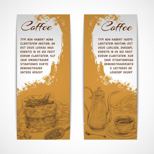 veterinär retro coffe set banners vektor