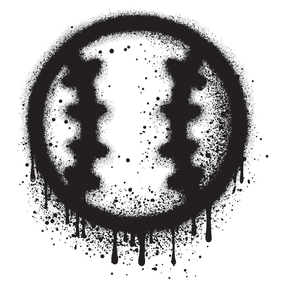 spray målad graffiti baseboll ikon sprutas isolerat med en vit bakgrund. vektor