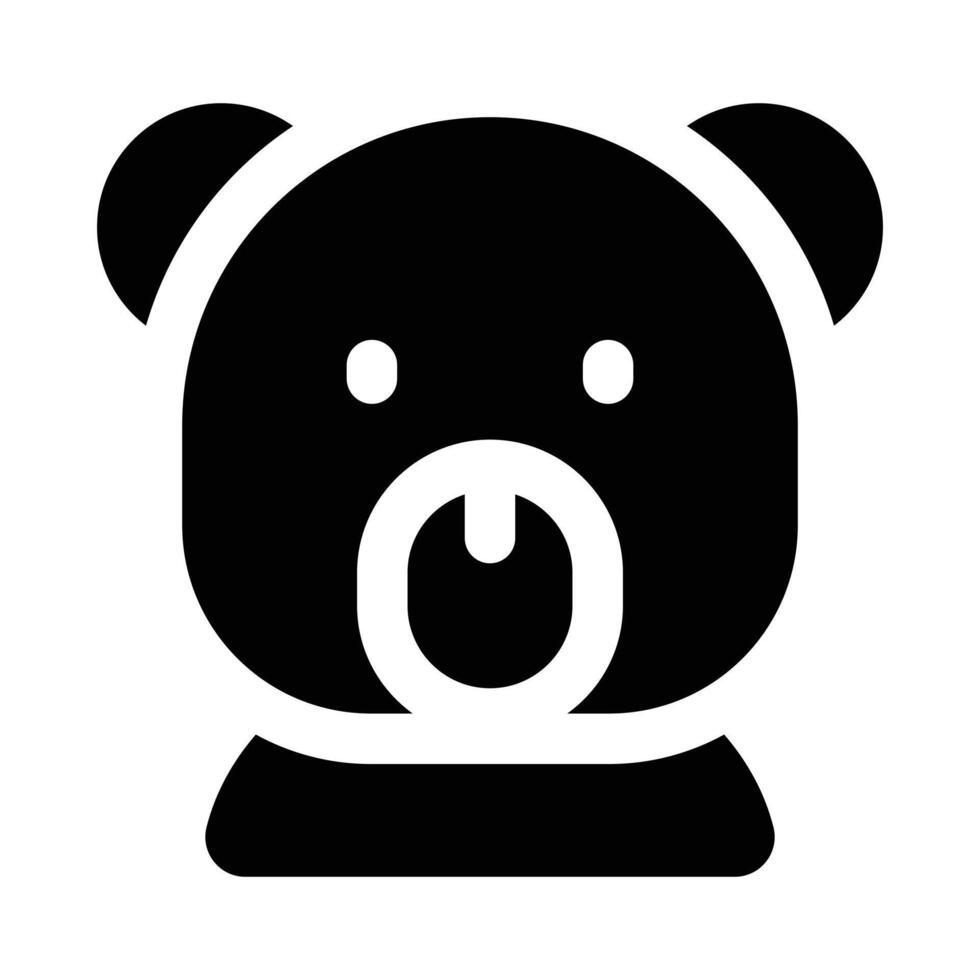 enkel teddy Björn fast ikon. de ikon kan vara Begagnade för webbplatser, skriva ut mallar, presentation mallar, illustrationer, etc vektor