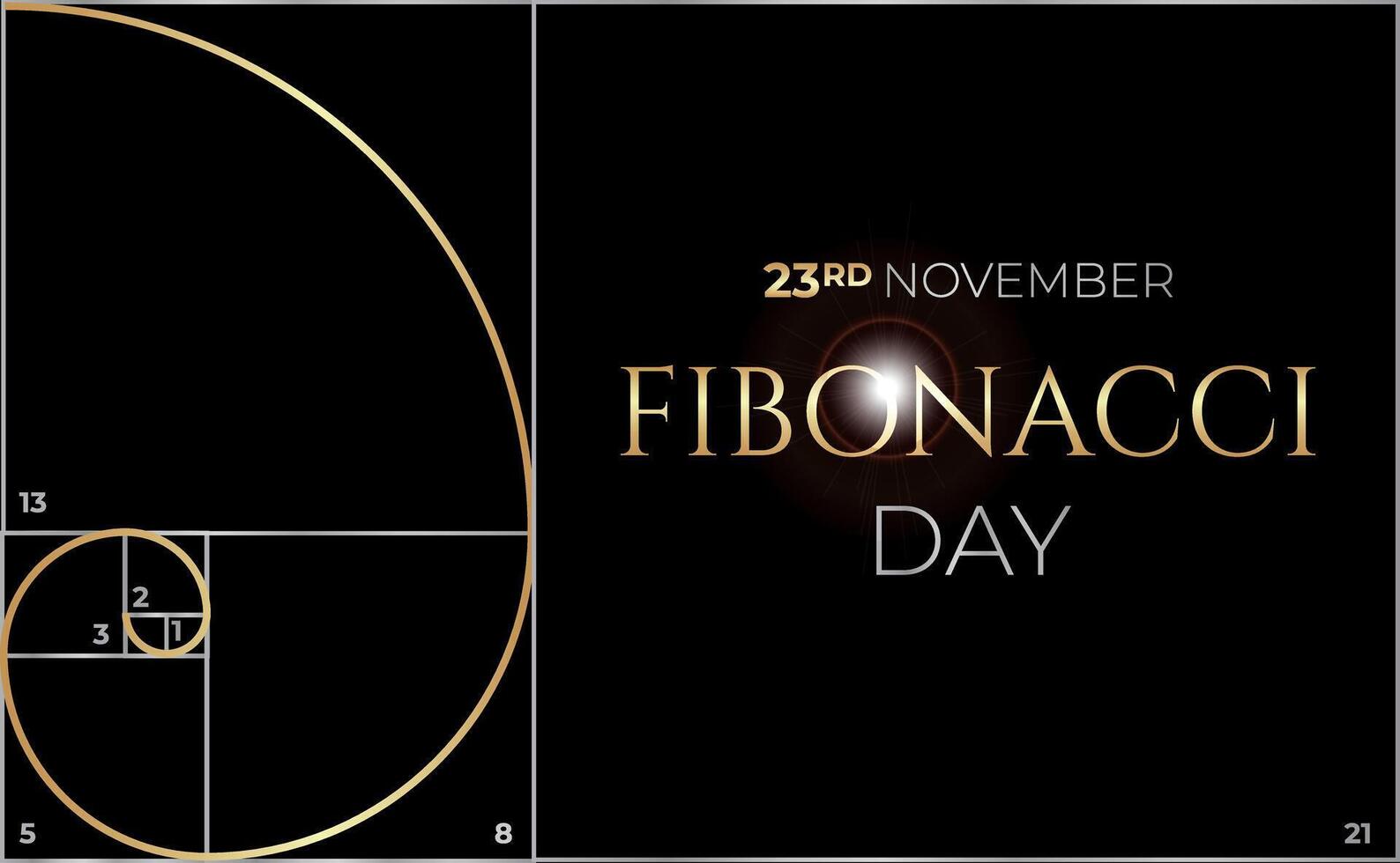 Fibonacci dag eller gyllene förhållande bakgrund illustration vektor