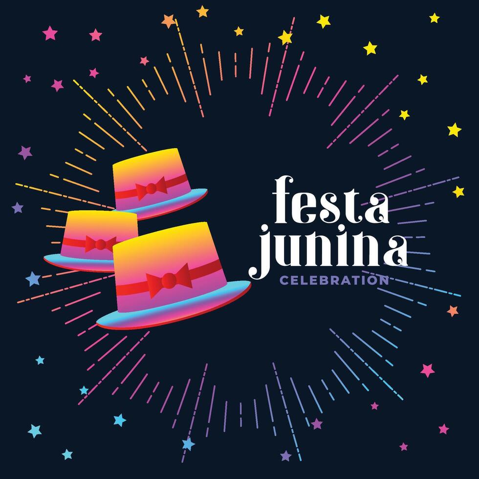 festa junina färgrik hatt bakgrund vektor